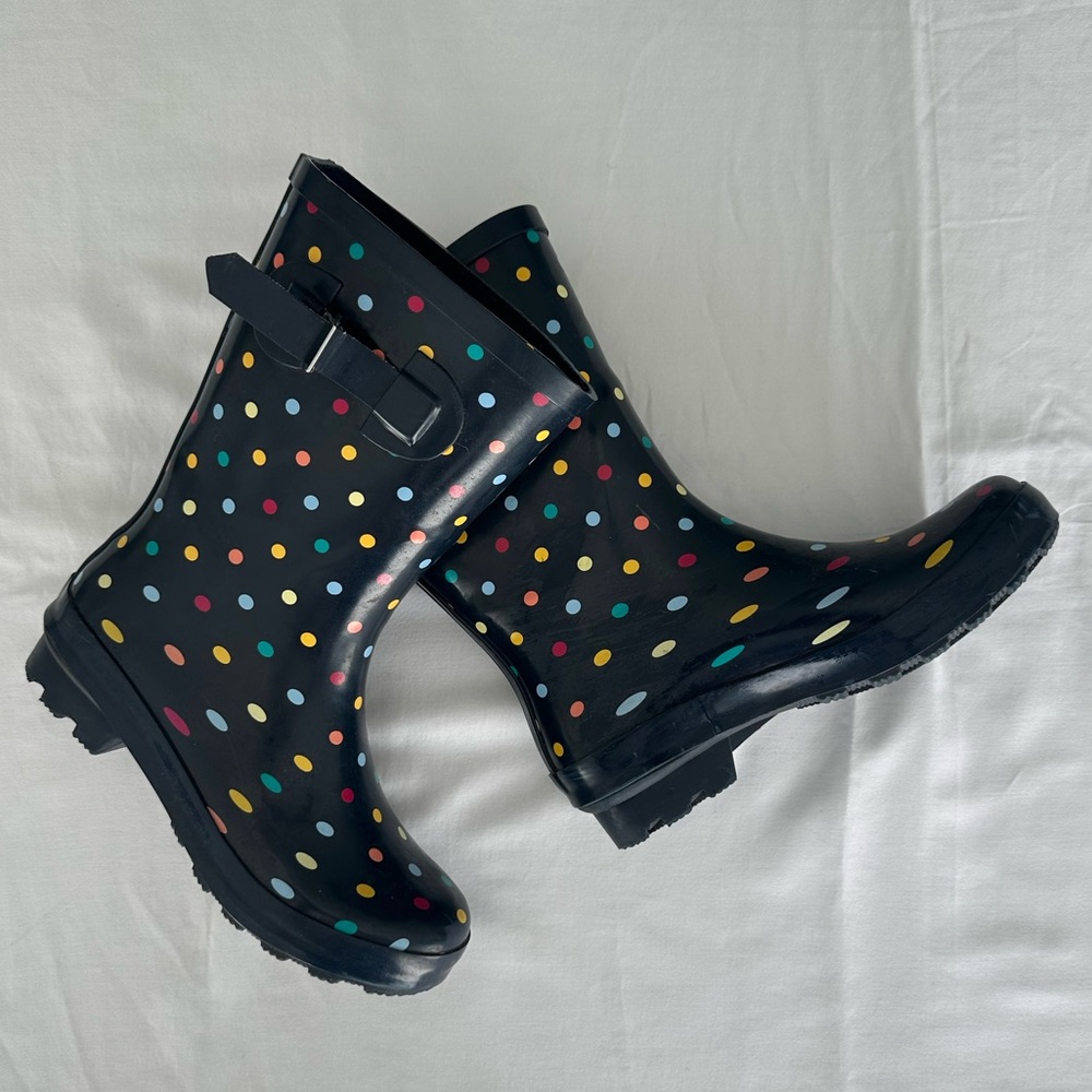 Time and Tru Kids Black Polka Dot Boots